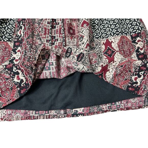 Blue Rain Boho Short Skirt Sz Large Lined Multi-Color Elastic Waist Bohemian - Picture 4 of 6